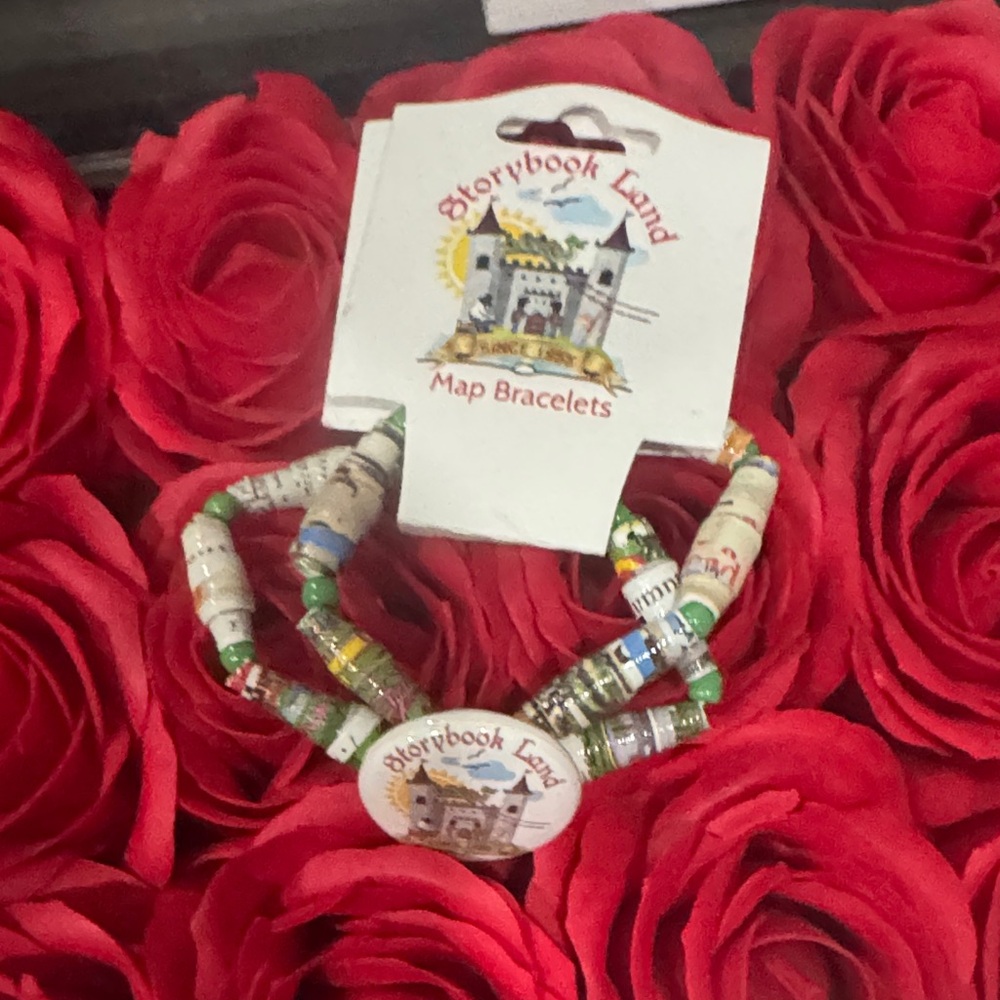 Storybook Land Map Bracelet with Multicolor Beads